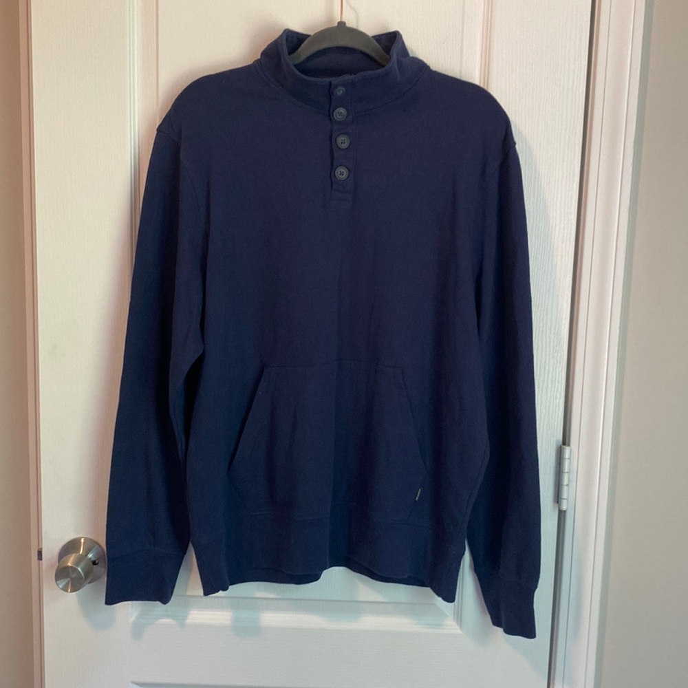 NWT Lucky Brand Mock Neck Henley‎ Pullover Over Sweatshirt